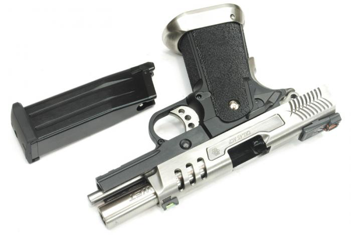 HI-CAPA 3.8 FORCE (HOLLOW OUT SIDE)SEMI / FULL AUTO SILVER MODEL